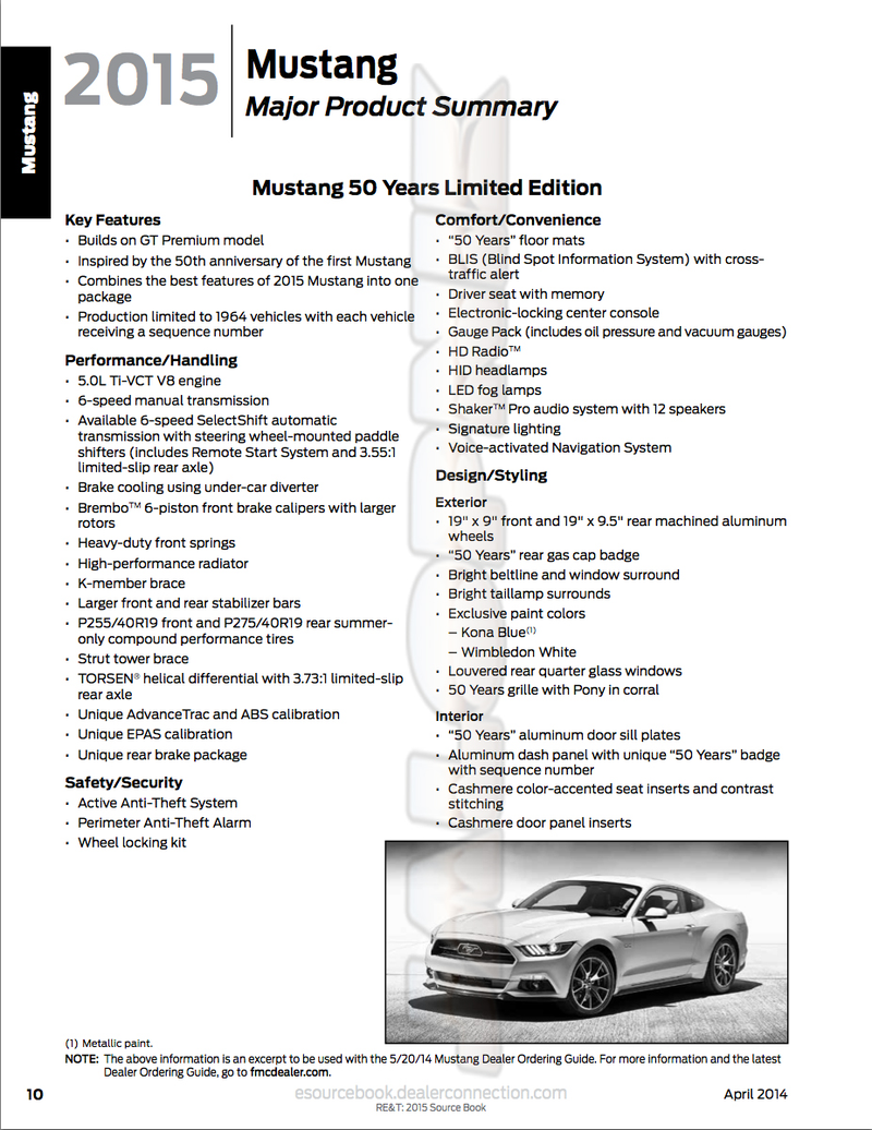 Illustration for article titled This Is The Entire Dealer Guide To The 2015 Mustang